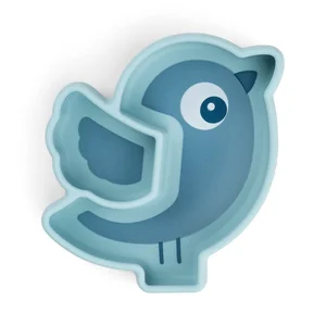 Done by Deer silicone Stick&Stay snack plate Birdee Blue - Done by Deer