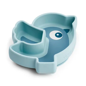 Done by Deer silicone Stick&Stay snack plate Birdee Blue - Done by Deer