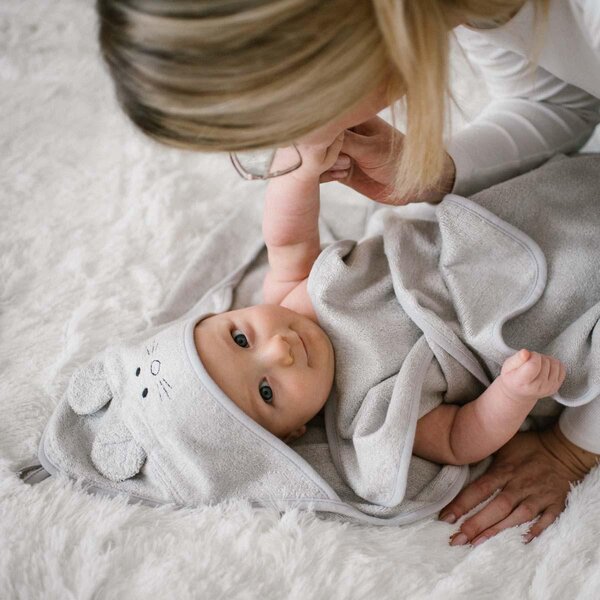 BabyOno bamboo hooded towel 100x100 cm Grey - BabyOno