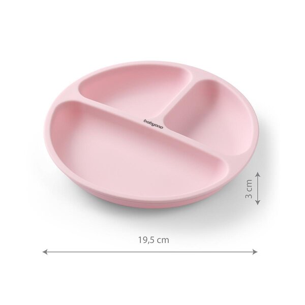 BabyOno Silicone suction plate Pink - BabyOno