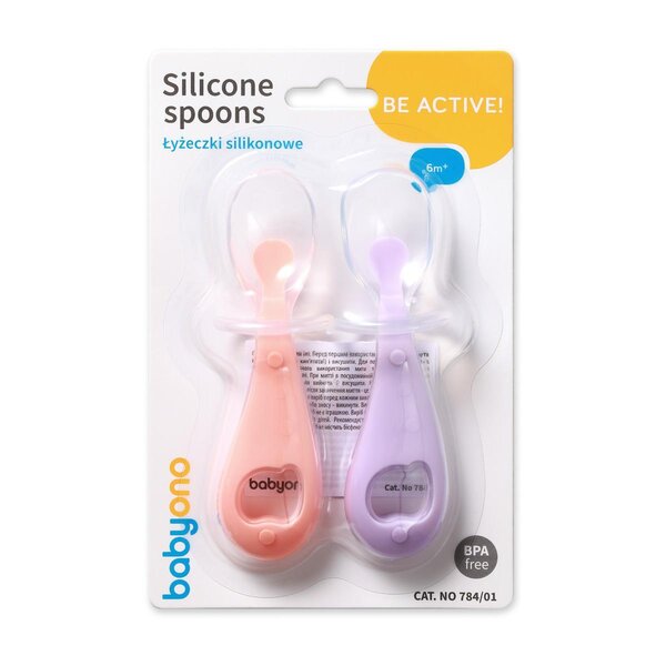 BabyOno silicone spoons 2pcs  - BabyOno