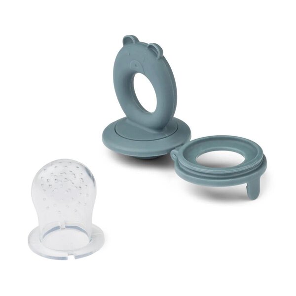 Liewood Miranda Bear Shape Food Feeder 2-Pack, Whale blue / Dove blue - Liewood