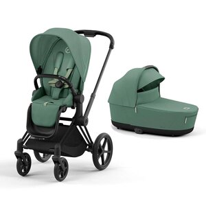 Cybex Priam V4 vankrikomplekt 2in1 Leaf Green, Matt Black, Cloud T car seat Plus Leaf Green - Cybex