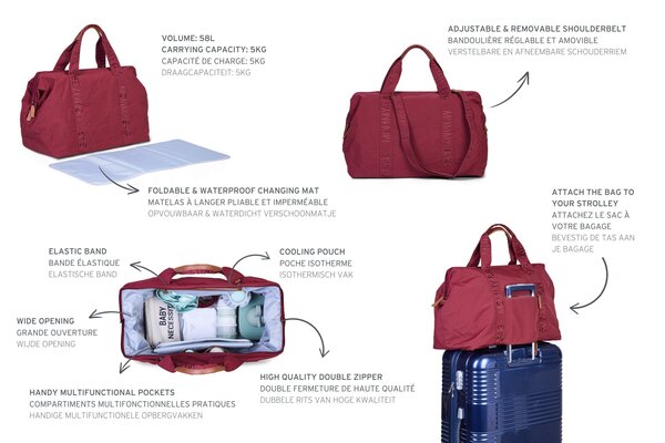 Childhome Mommy сумка Signature Urban Burgundy - Childhome