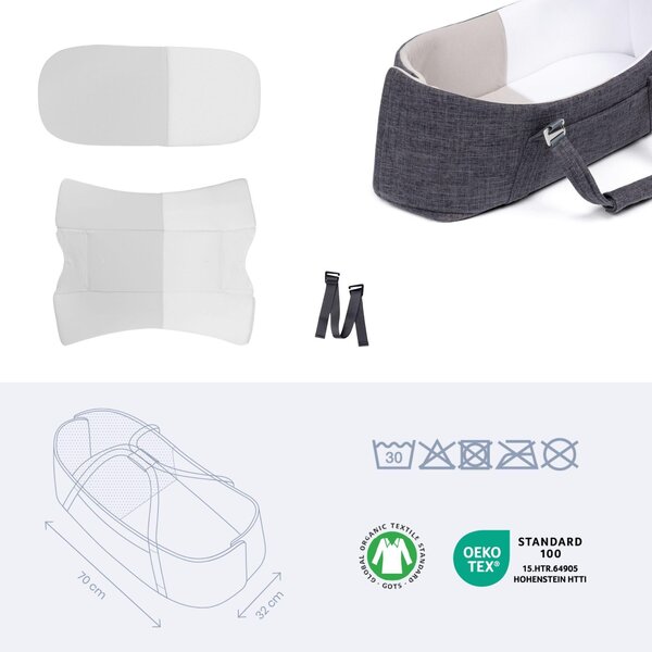 Doomoo babynest/cot Nest n Go Grey - Doomoo