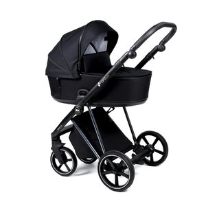 Nordbaby Active Lux stroller set Caviar Black, Chrome Black frame - Nordbaby