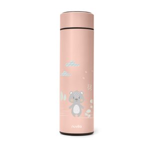 Nuvita Stainless steel thermal bottle with LED thermometer 500ml, English Rose - Done by Deer