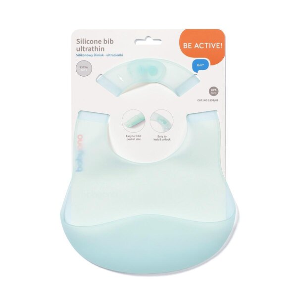 BabyOno Silicone bib -ultrathin Blue - BabyOno