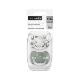 Suavinex soother natural 6-18M Walk in the Park Green - Suavinex