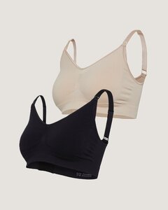Carriwell Nursing Bra 2-pack Black+Honey - Carriwell