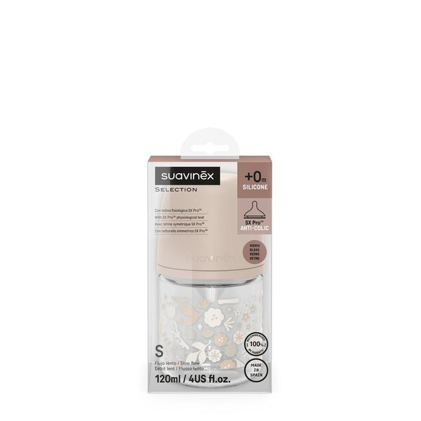 Suavinex Стеклянная бутылочка для кормления 120ml Wonderland Wond Rose - Suavinex