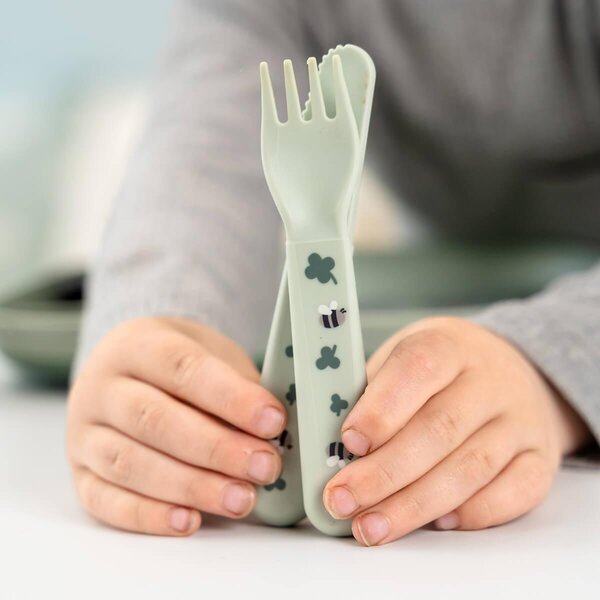 Done by Deer Foodie dinner set with suction Tiny farm Green - Done by Deer
