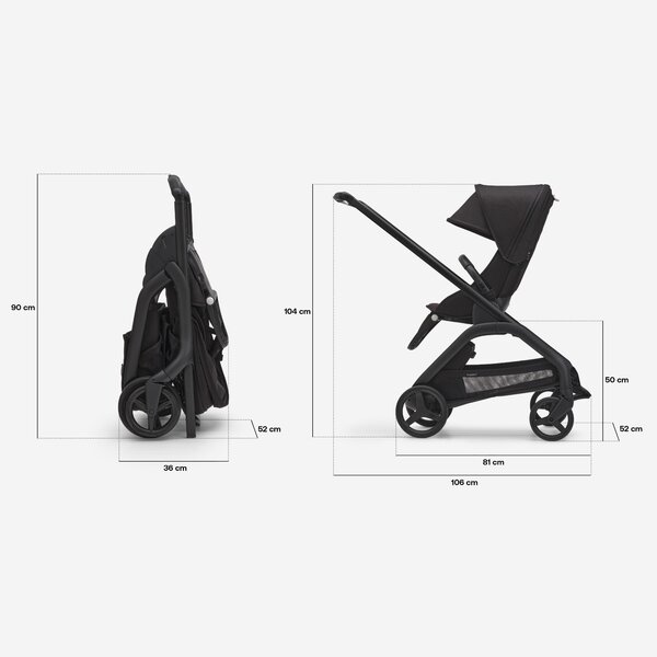 Bugaboo Dragonfly 2in1 vankrikomplekt Black/Desert Taupe - Bugaboo