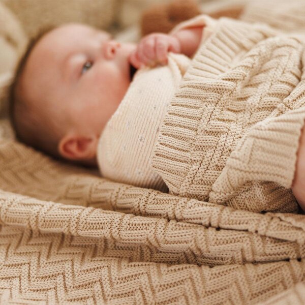 BabyOno cotton knitted blanket 75x100cm, Beige - BabyOno