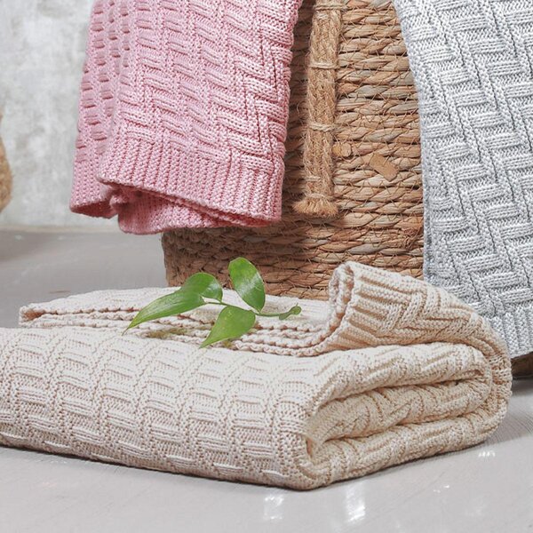 BabyOno cotton knitted blanket 75x100cm, Beige - BabyOno