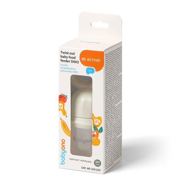 BabyOno Twist-out baby food feeder Dino Beige - BabyOno