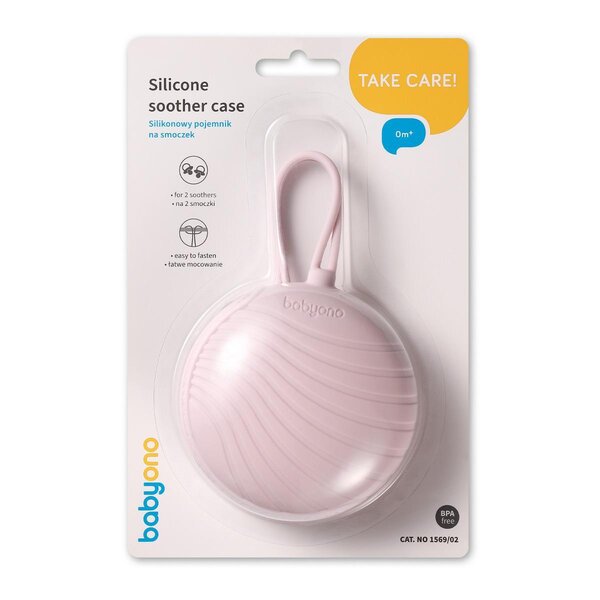 BabyOno silicone soother case Pink - BabyOno