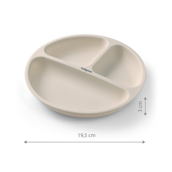 BabyOno silicone suction plate Beige - BabyOno