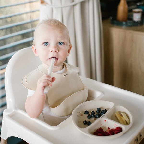 BabyOno silicone suction plate Beige - BabyOno