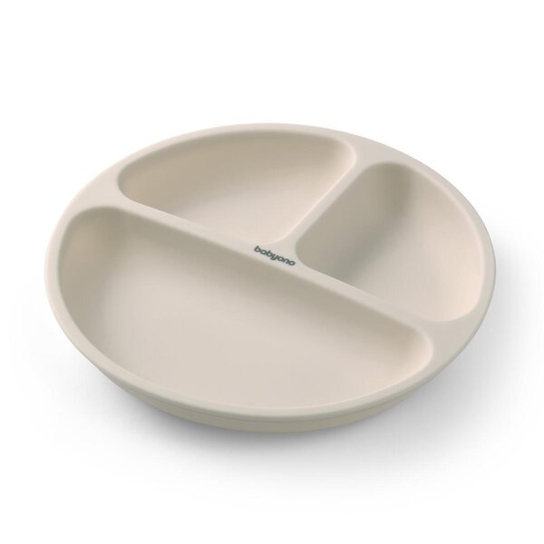 BabyOno silicone suction plate Beige - BabyOno