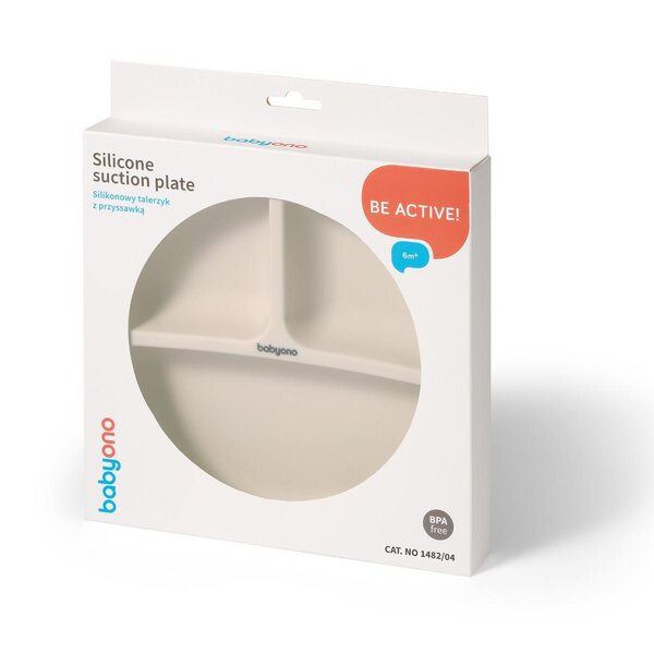 BabyOno silicone suction plate Beige - BabyOno