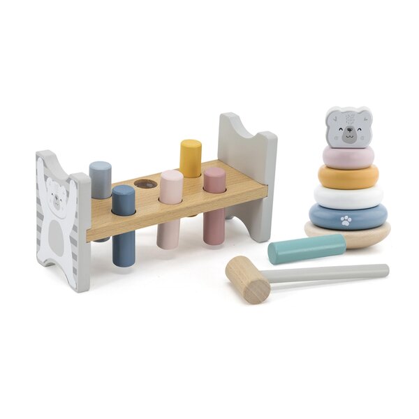 PolarB деревянная игрушка Stacking and Pounding Set - PolarB