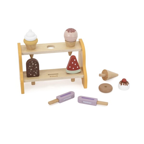 PolarB деревянная игрушка Popsicle & Ice Cream Stand (6 pcs) - PolarB