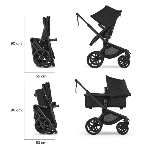 Bugaboo Fox 5 Renew 2in1 stroller set Black/Heritage Black, Dark Cherry - Bugaboo