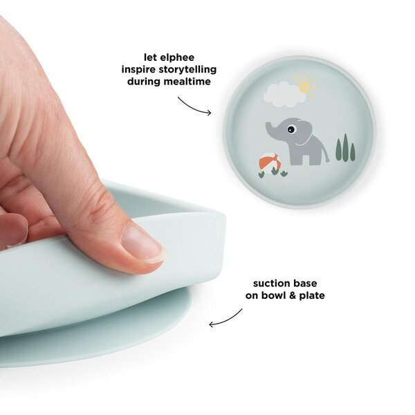 Done by Deer silicone Stick&Stay plate Playground Blue - Done by Deer