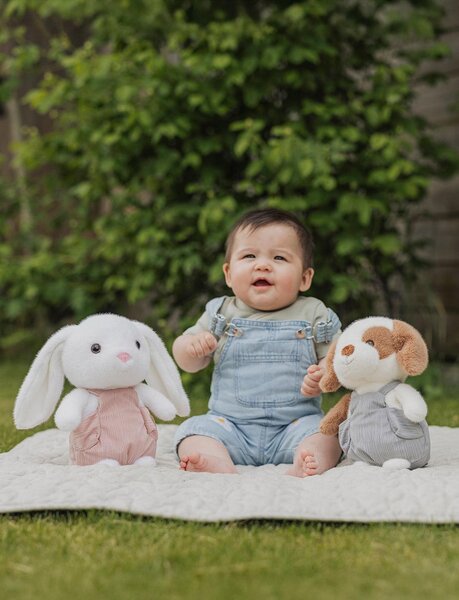 Teddykompaniet мягкая игрушка 22cm, Bunny with Dungarees White - Teddykompaniet