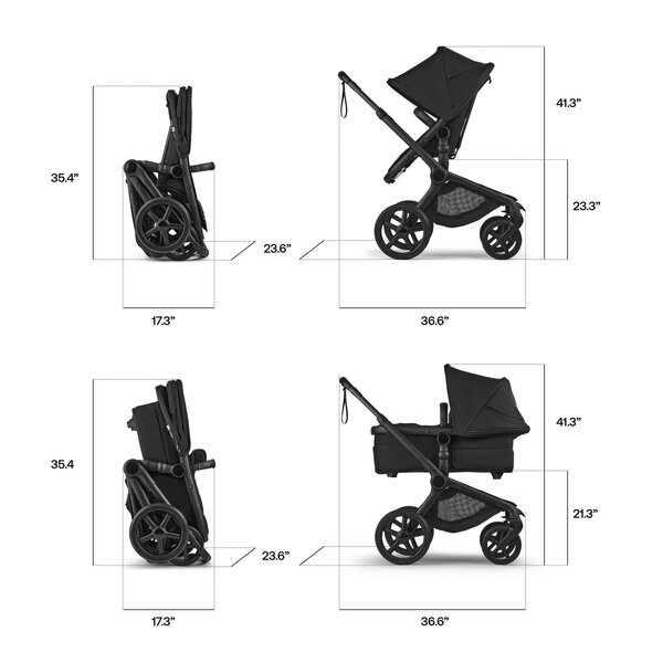 Bugaboo Fox 5 Renew 2in1 stroller set Black/Fern Green - Bugaboo