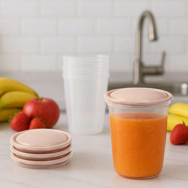 BabyOno Baby food container 4-pack, beige - BabyOno