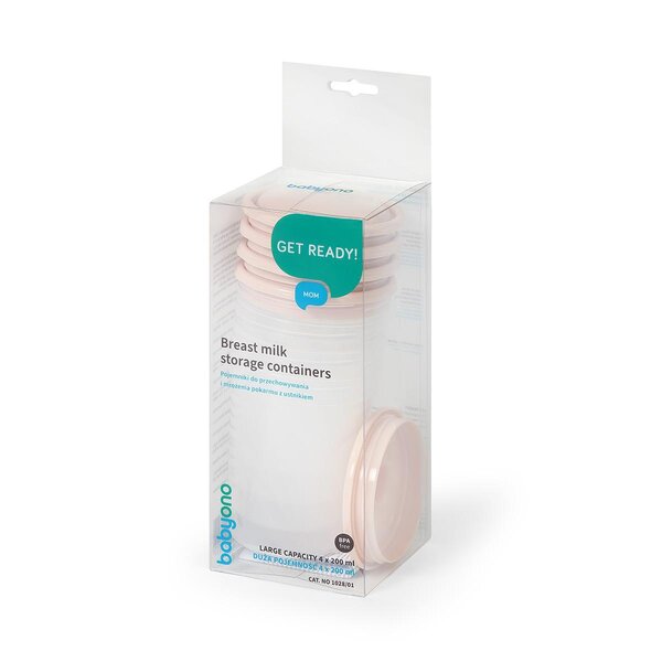 BabyOno Baby food container 4-pack, beige - BabyOno