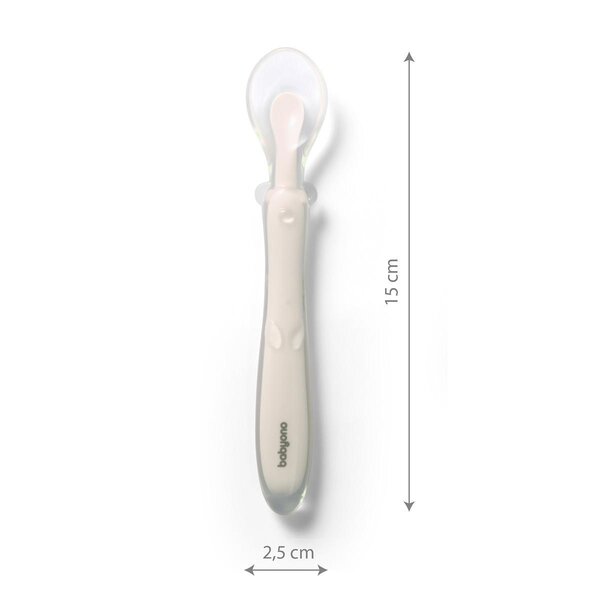 BabyOno silicone flexible spoon Beige - BabyOno