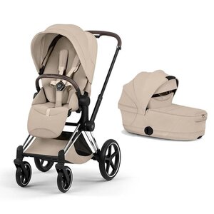 Cybex Priam Style stroller set Cozy Beige,Frame Chrome Brown - Cybex