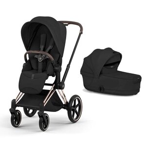 Cybex Priam Style stroller set Sepia Black, Frame Rose Gold - Cybex