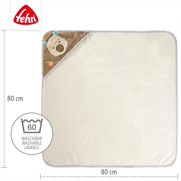 Fehn полотенце с капюшоном 80x80cm, Capybara Beige - Fehn