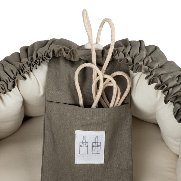 Sebra 3-in-1 Baby Nest, dark olive - Sebra