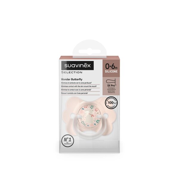 Suavinex соска 0/6m, Bunny Pink - Suavinex