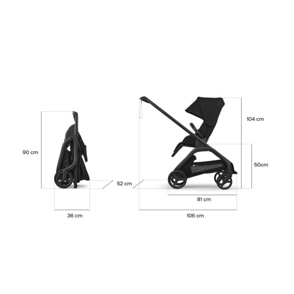 Bugaboo Dragonfly 2in1 vankrikomplekt Black/Desert Taupe - Bugaboo