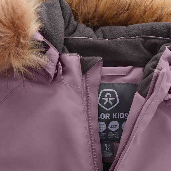 Color Kids Baby Coverall W. Fake Fur - Color Kids