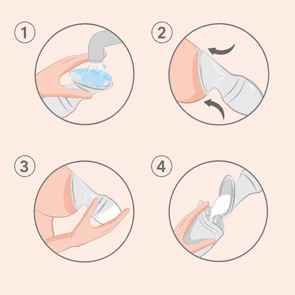 BabyOno 1399/01 Silicone breast pump - collector Beige - BabyOno