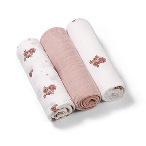 BabyOno musliinist mähkimislinad 3tk, Roos - BabyOno