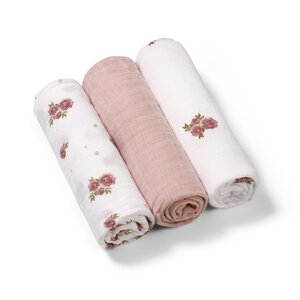 BabyOno musliinist mähkimislinad 3tk, Roos - BabyOno