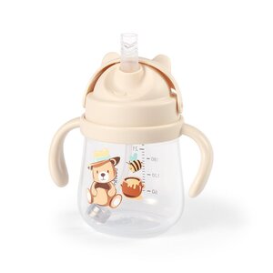 BabyOno бутылочка с соломинкой 270ml, Beige - BabyOno