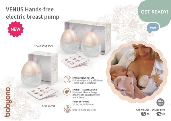 BabyOno käed vaba elektriline rinnapump Venus Duo - BabyOno