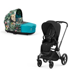 Cybex Priam V4 vežimėlio komplektas Khaled-Sepia Black, Frame Matt Black - Cybex