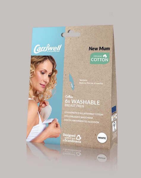 Carriwell Washable Breast Pads 6´s white
 - Carriwell
