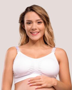 Carriwell Seamless Padded Nursing Bra S white - Carriwell