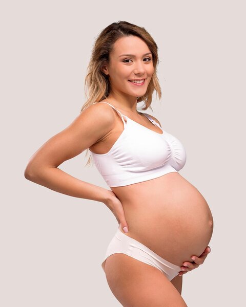 Carriwell Seamless Padded Nursing Bra S white - Carriwell